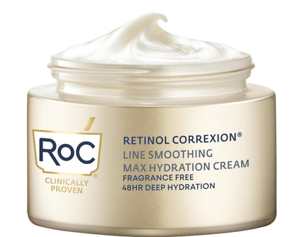 RoC Retinol Correxion Max Hydration Anti-Aging Daily Face Moisturizer with Hyaluronic Acid, Fragrance-Free, Oil Free Skin Care, 1.7 Ounces (Packaging May Vary)