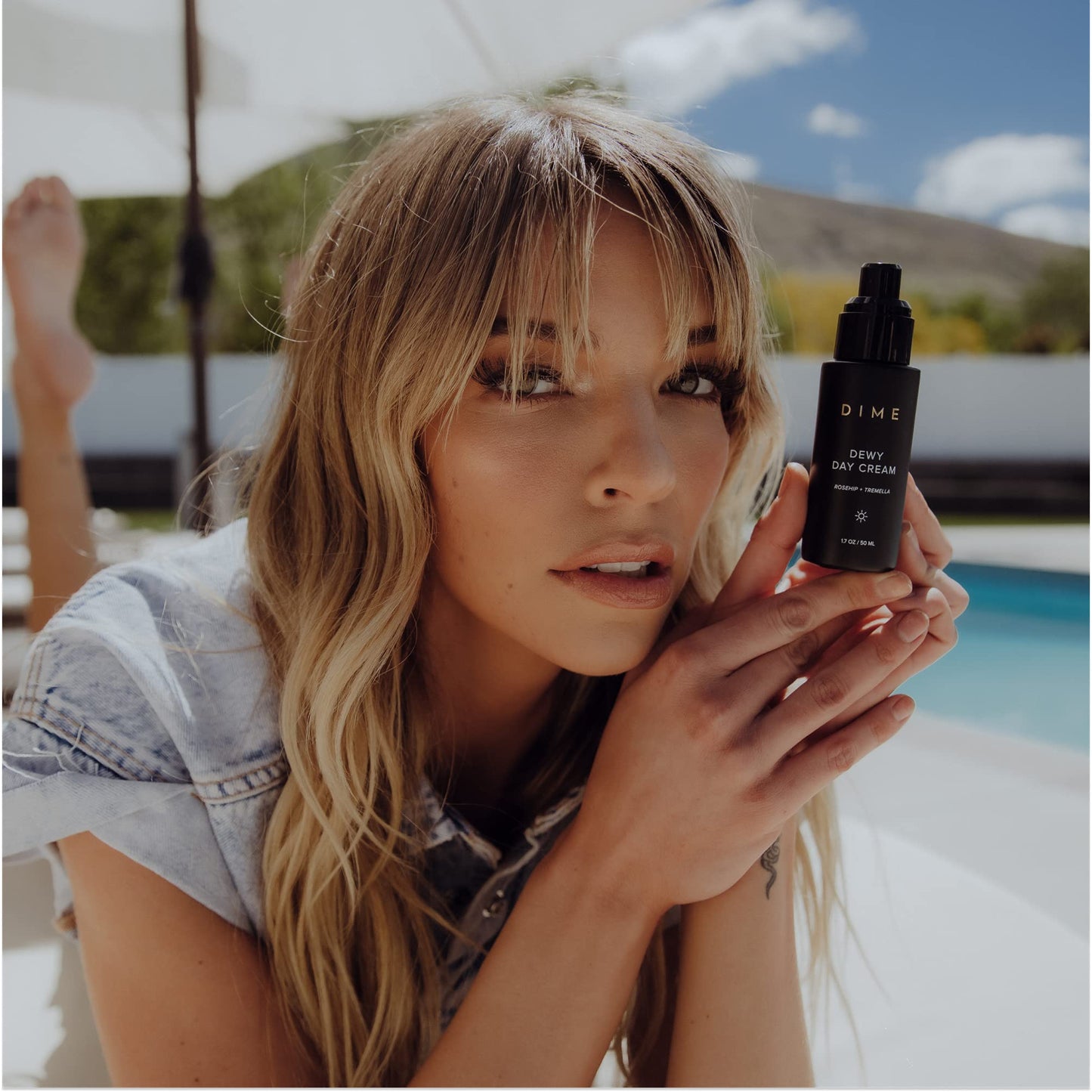 DIME Beauty Dewy Day Cream - Anti-Aging Hydrating Face Moisturizer with Rosehip Oil, Ceramides and Snow Mushroom for Dry and Combination Skin, Vegan and Cruelty-Free, 1.7 oz / 50 ml